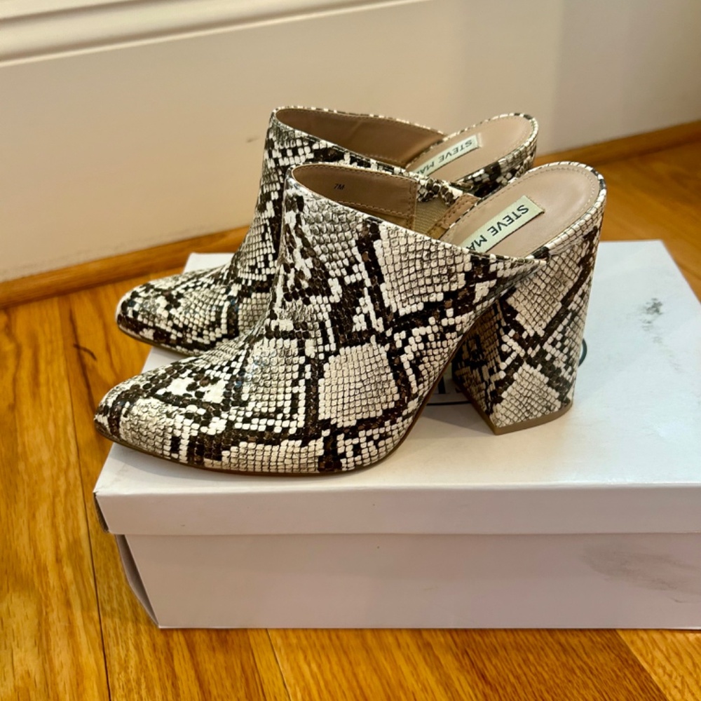 Steve Madden Snake Print Heeled Mule - image 5
